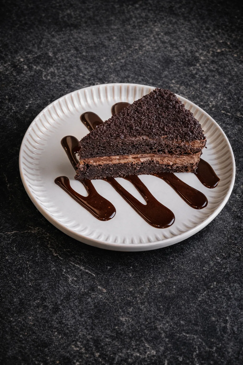 Nutella chocolate cake with drizzle