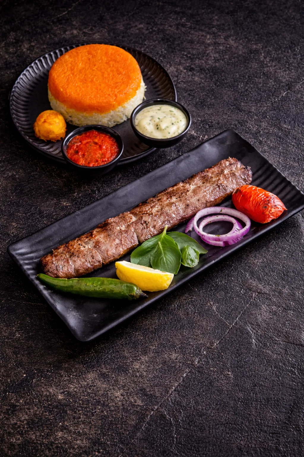 Kebab barg fillet with rice