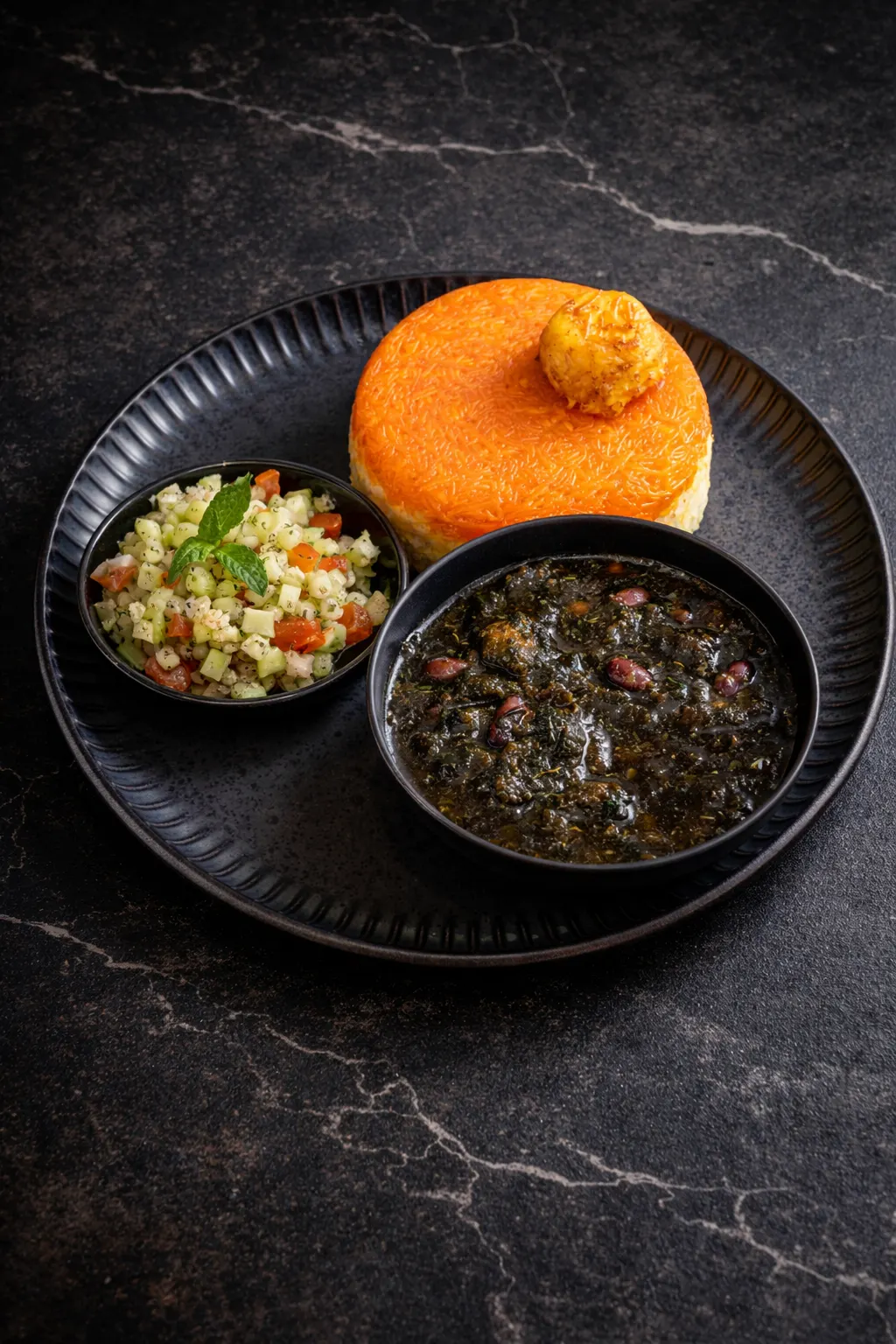 Traditional Persian dining presentation