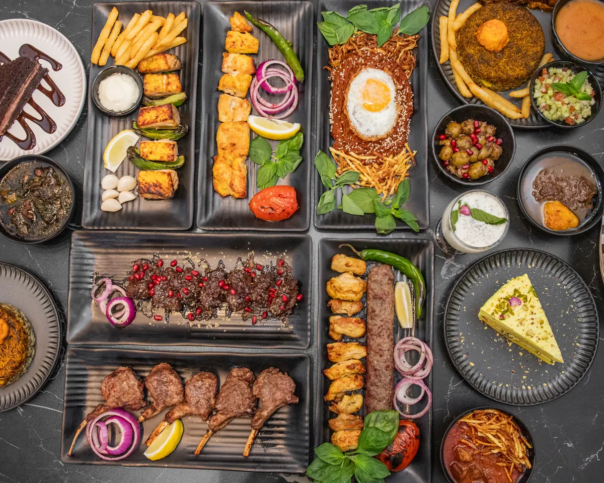 Tiara Kebabs full spread of Persian dishes
