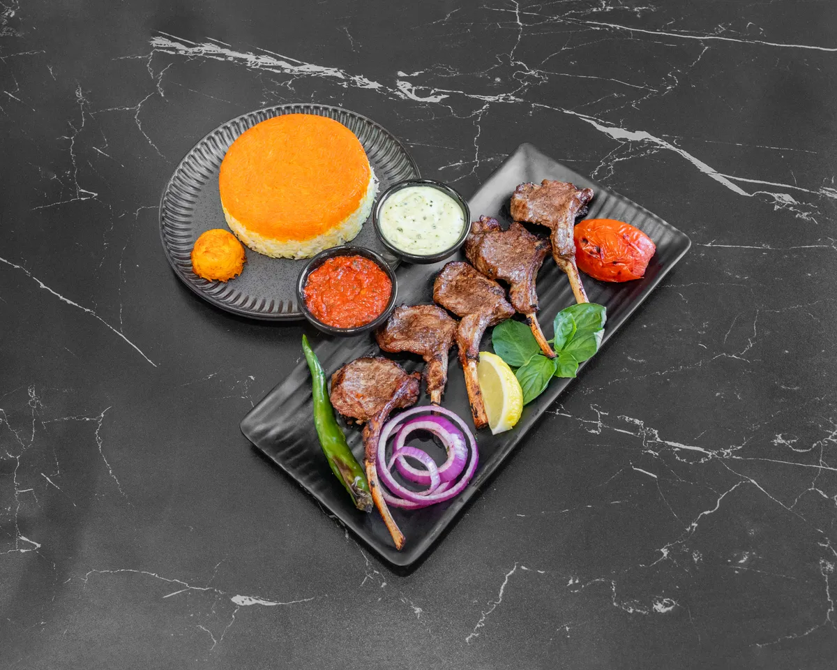 Grilled lamb chops shishlik